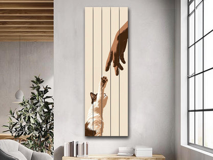 Vintage Kitten Wall Art – Rustic Wood Wall Decor with Cozy Cat Print