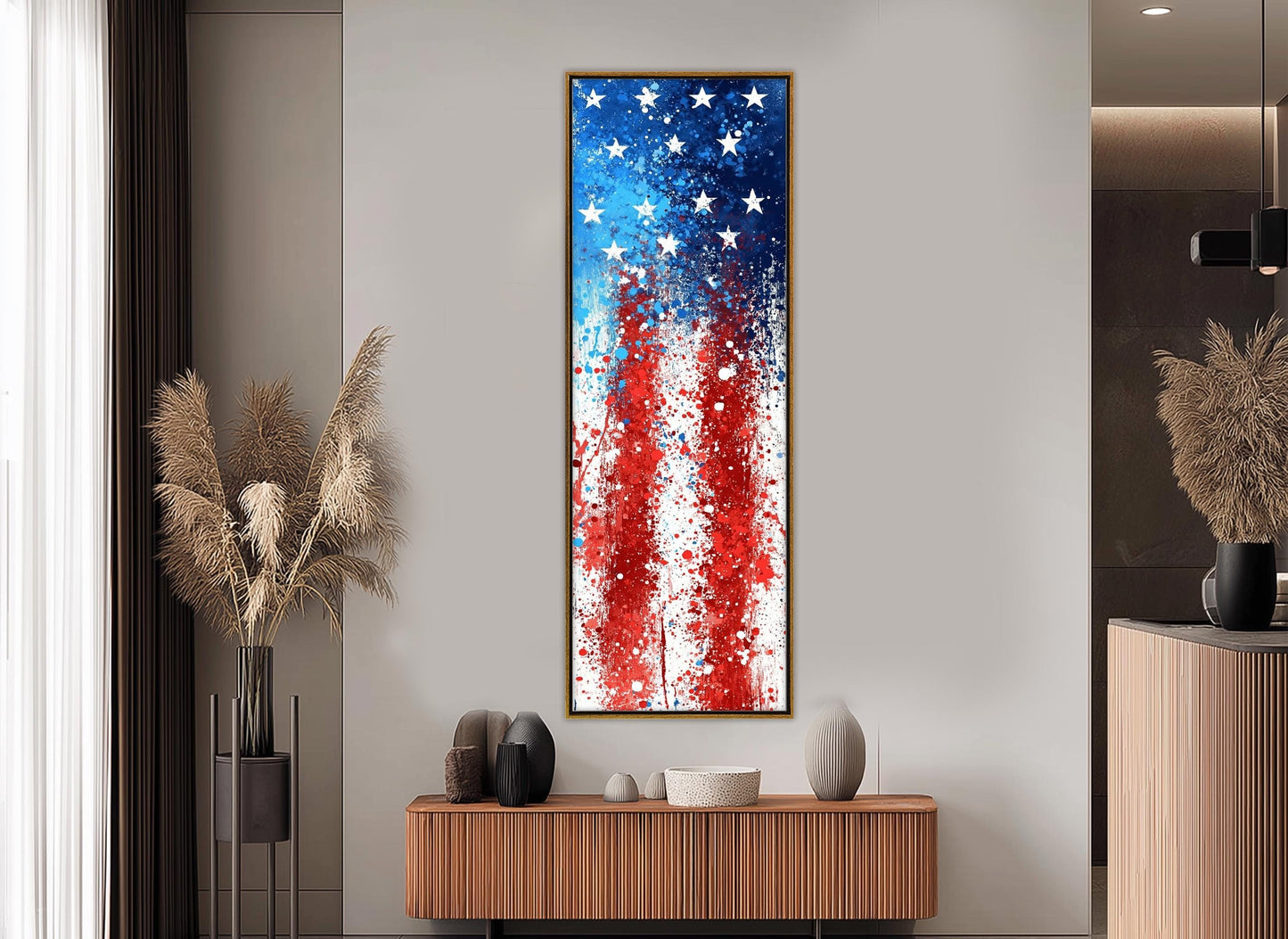 American Flag Canvas Art – Framed Canvas Print | Patriotic Wall Decor Ready to Hang