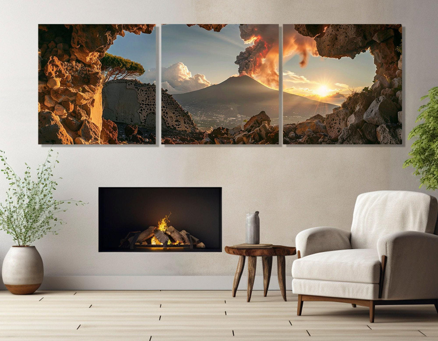 Etna Volcano Canvas Print – Framed Cotton Canvas Wall Art | Volcano Eruption Painting
