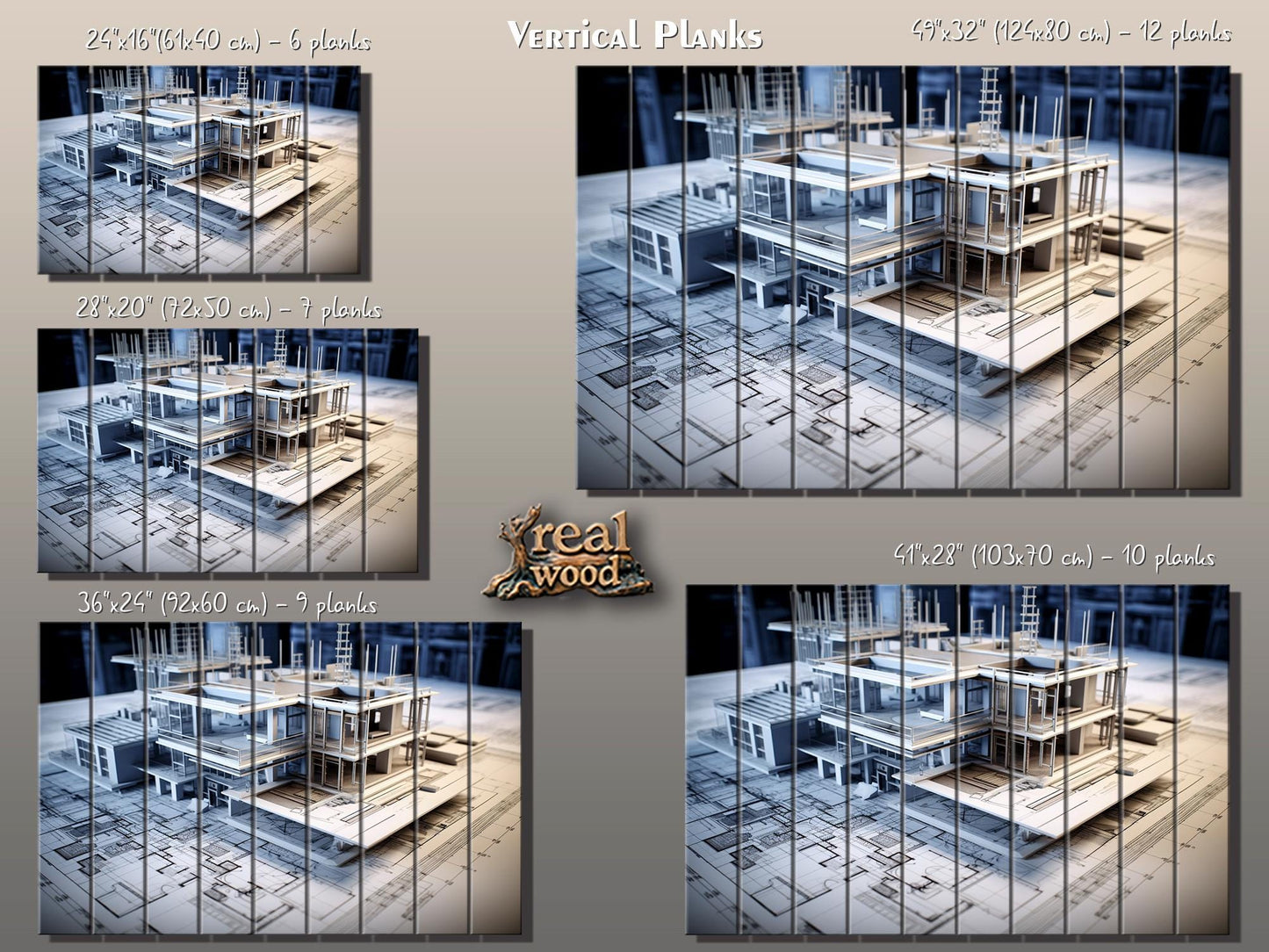 Architect Wood Print – Modern Architect Art | Natural Wood Wall Art Decor