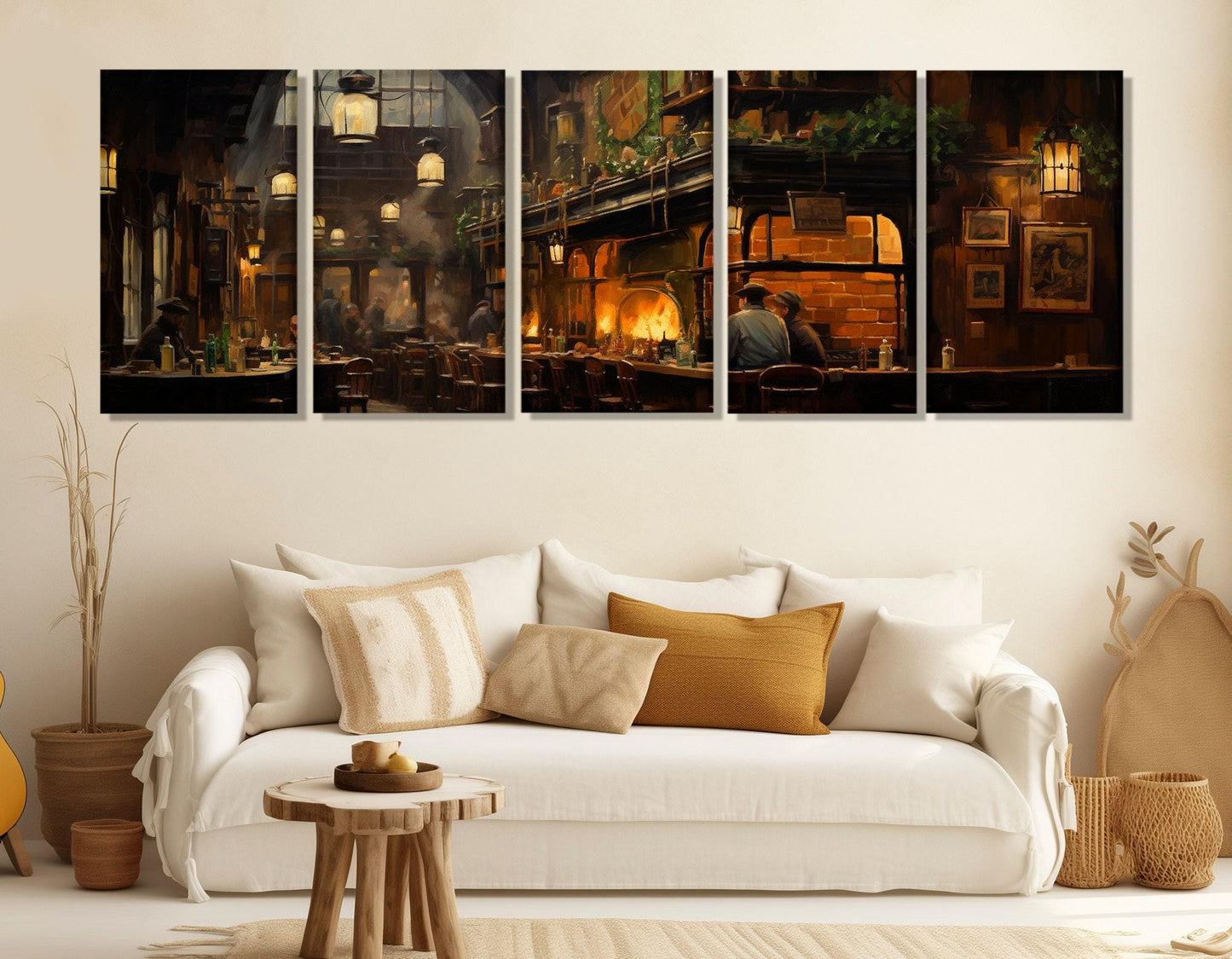 Irish Pub Canvas Print – Vintage Pub Poster on Cotton Gallery Wrapped Canvas Art