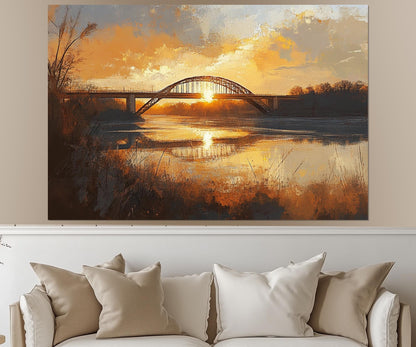 Arkansas Wall Art – Scenic Bridge Canvas Print | Framed Cotton Canvas Decor