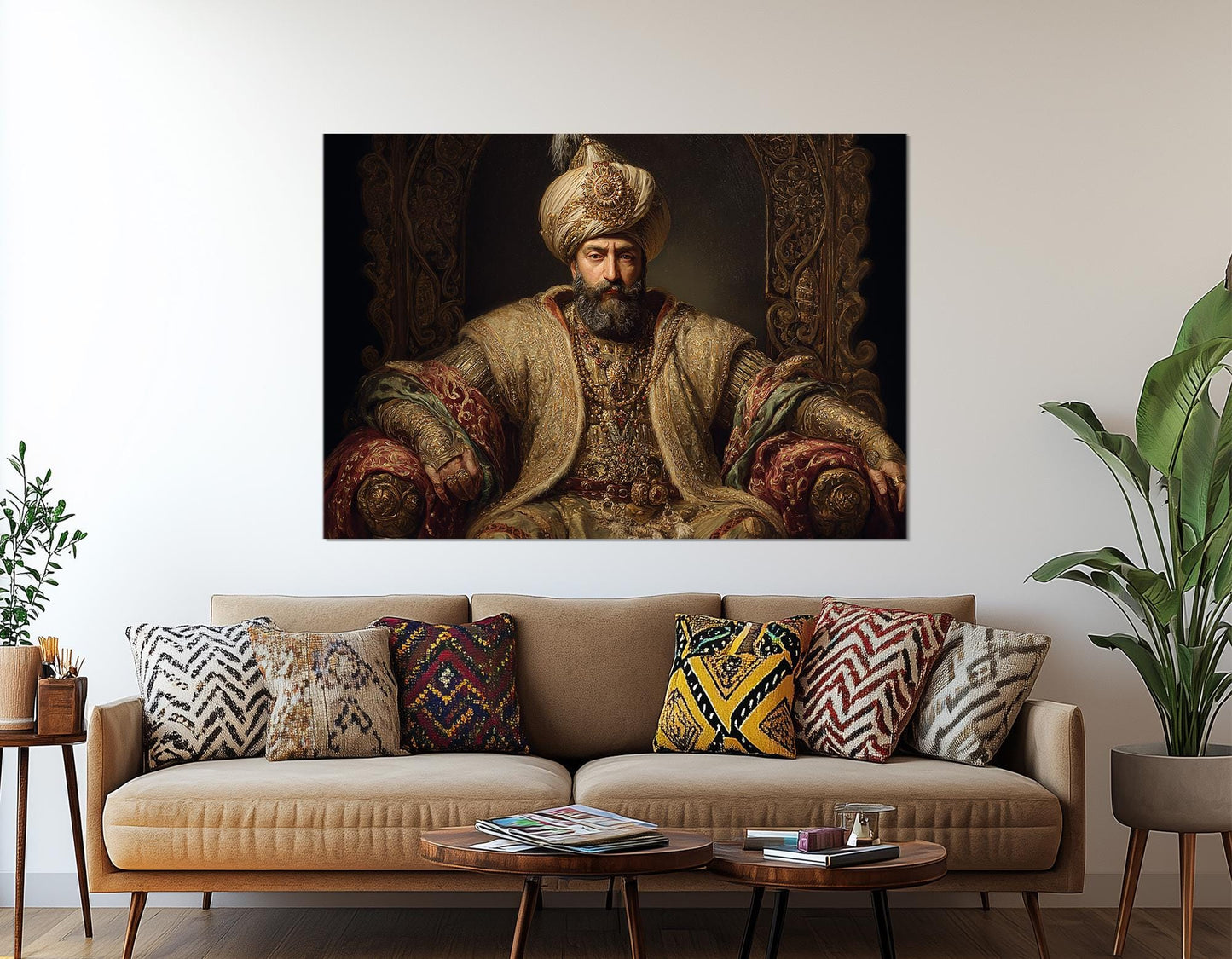 Ottoman Throne Canvas Framed Print – Suleiman The Magnificent Historical Wall Art