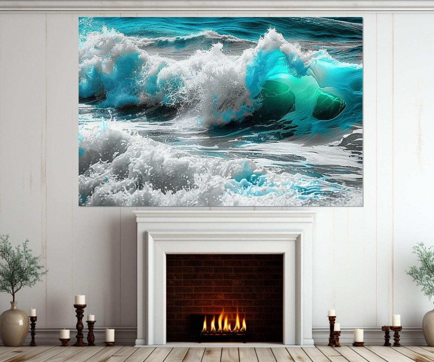 Ocean Wall Art – Turquoise Ocean Canvas Print | Framed & Ready to Hang