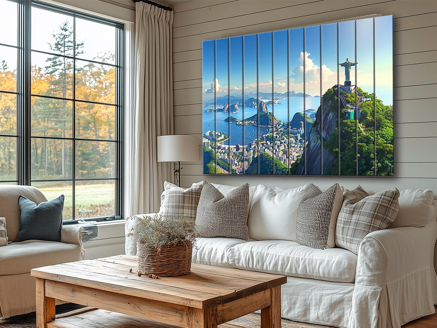 Rio De Janeiro Wall Art - Rustic Wood Plank Artwork Featuring Christ the Redeemer