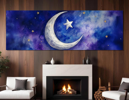 Islamic Canvas Print – Abstract Crescent Wall Art | Framed & Ready to Hang