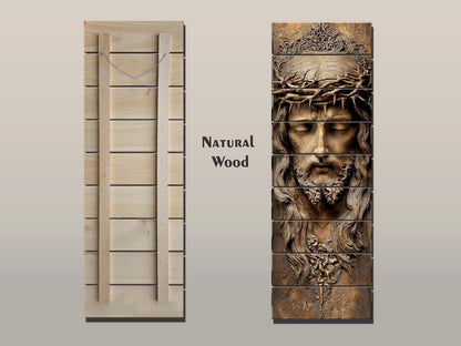 Jesus Christ Wood Print – Michelangelo Inspired Religious Wall Art on Wood