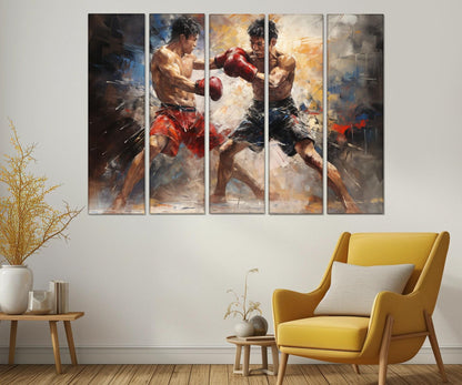 Muay Thai Canvas Art – Framed Cotton Print | Abstract Martial Arts Wall Decor
