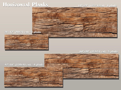 Wood Texture Print – Rustic Wall Art on Natural Wood Planks with Tree Bark Design