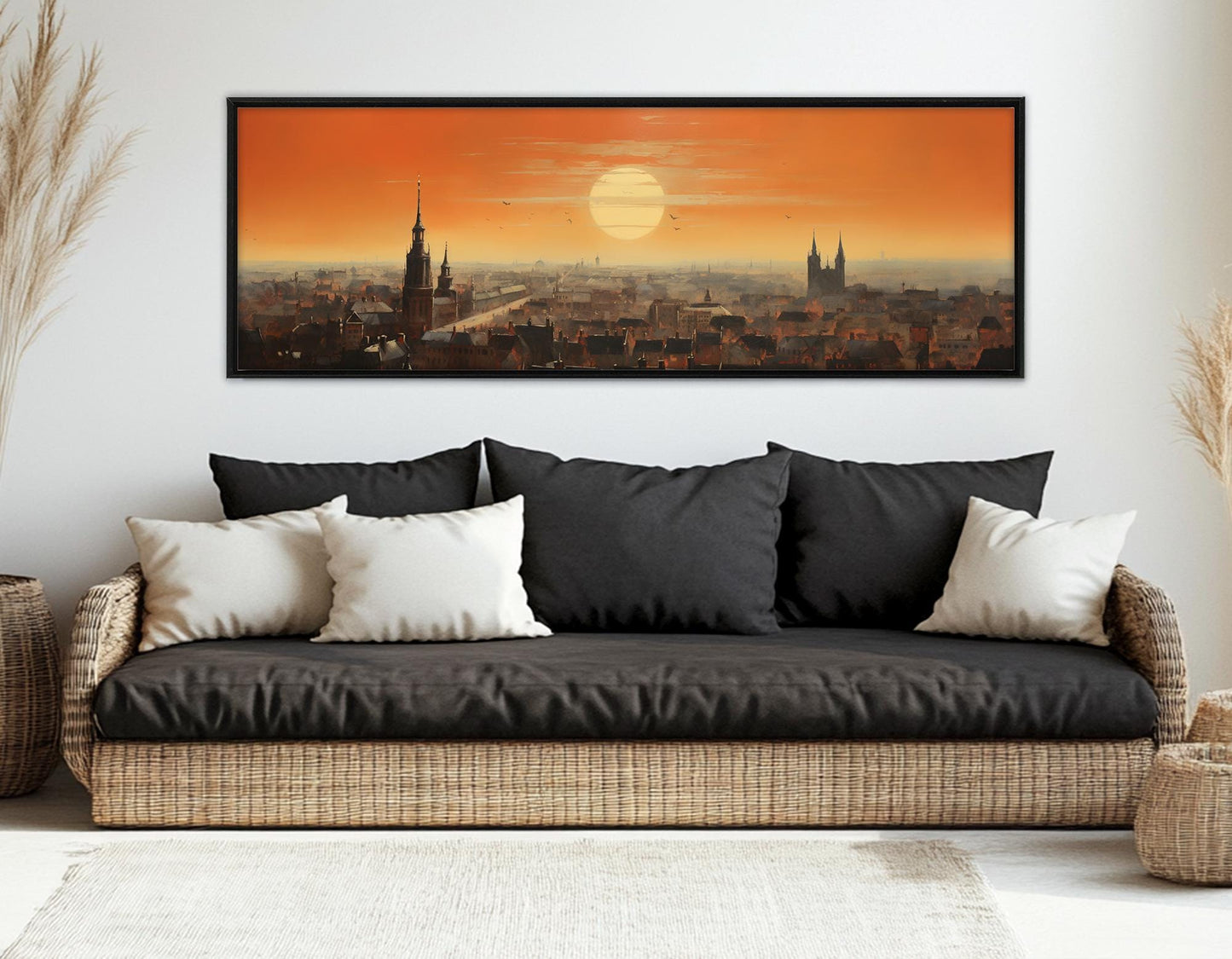 Abstract Brussels Wall Art, Brussels Skyline Canvas Print, Belgium Painting, Framed & Ready to Hang