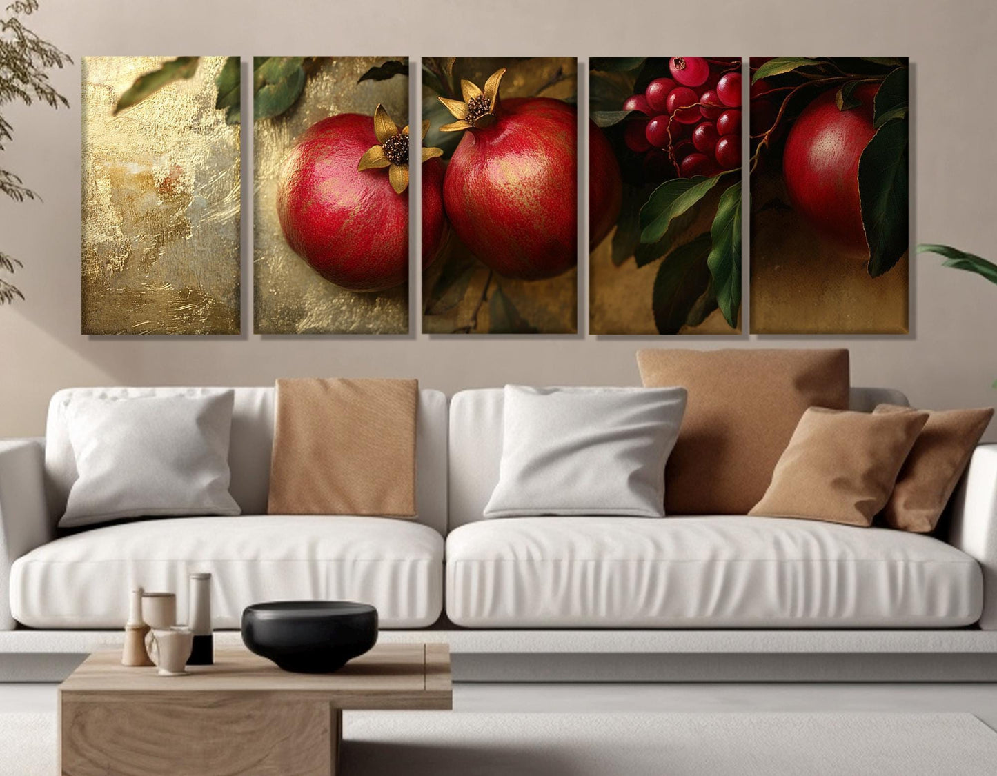 Pomegranate Canvas Art – Large Kitchen Wall Art | Ready to Hang Cotton Print