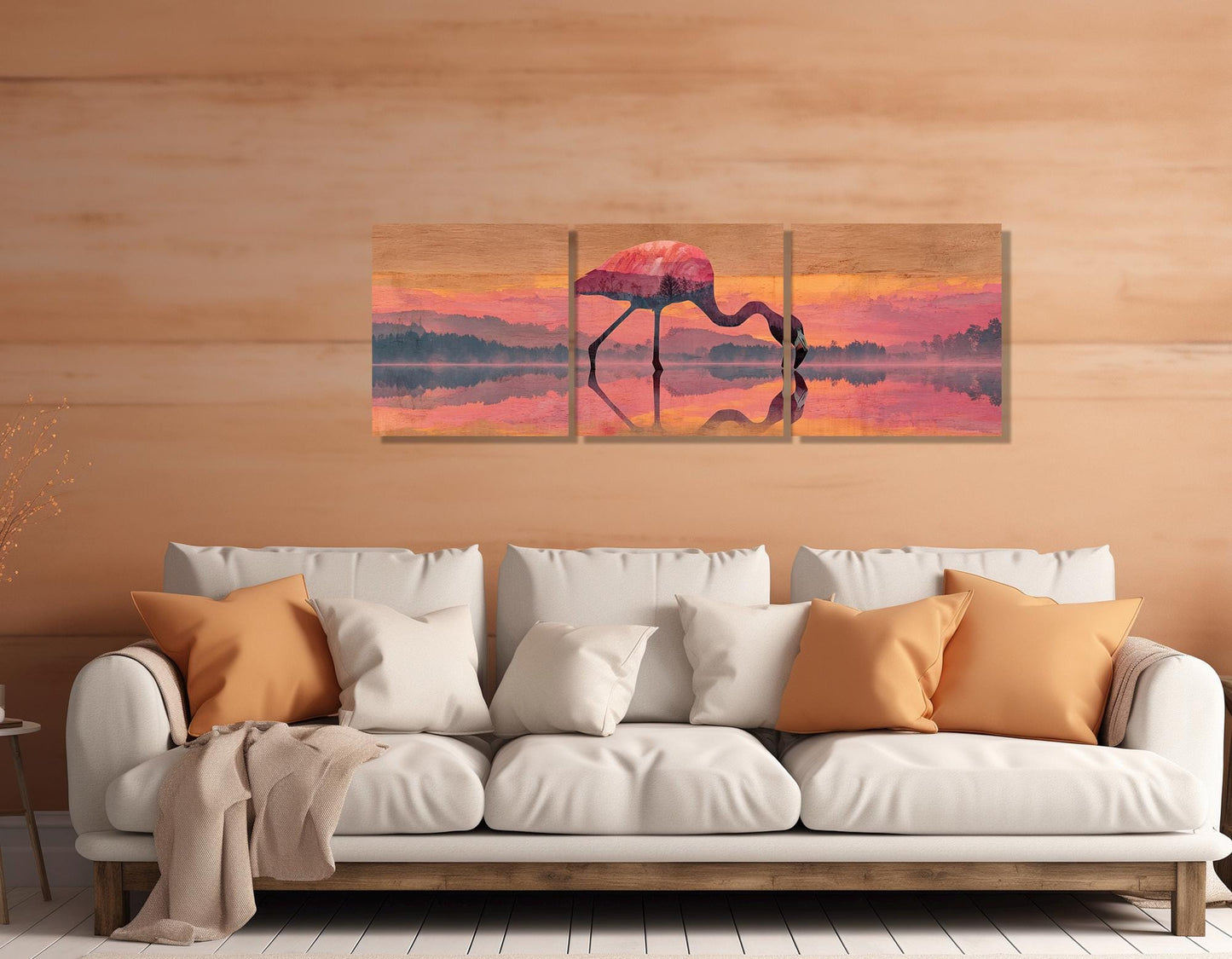 Flamingo Canvas Wall Art, Romantic Wall Decor, Framed and Ready to Hang