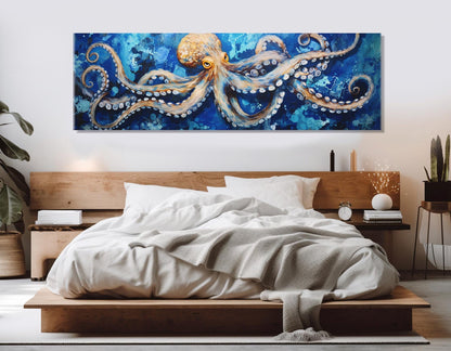 Abstract Octopus Canvas Print – Framed Cotton Canvas Sea Creatures Wall Art