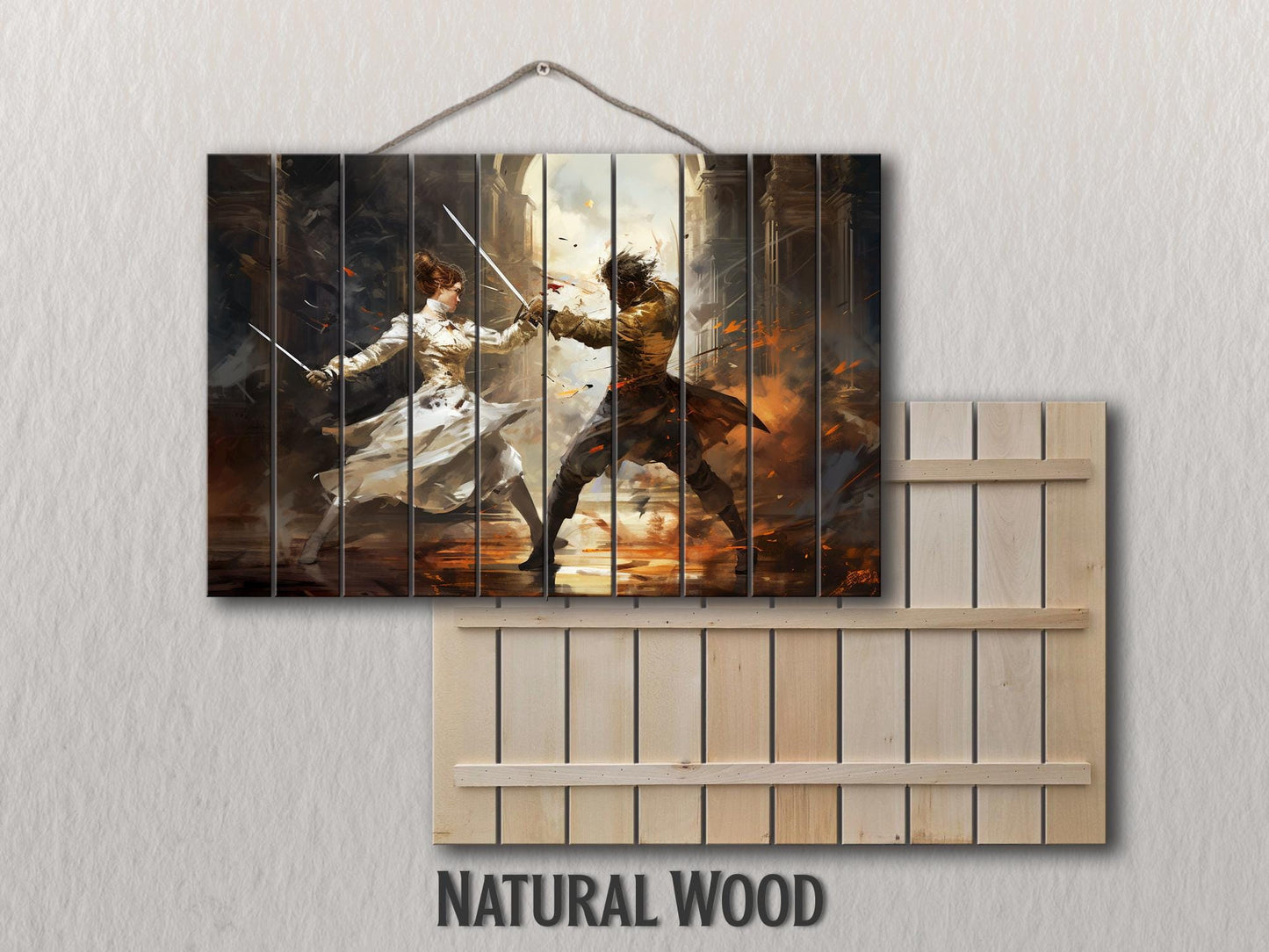 Wood Wall Art – Vintage Fencing Wall Art | Rustic Wood Plank Artwork Gift