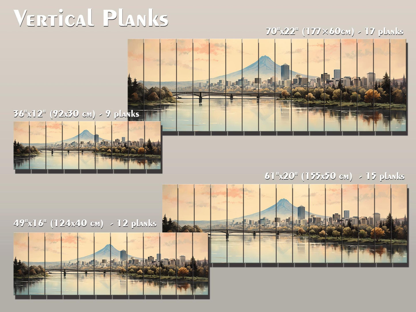 Vintage Portland Print on Natural Wood – Oregon Wall Art