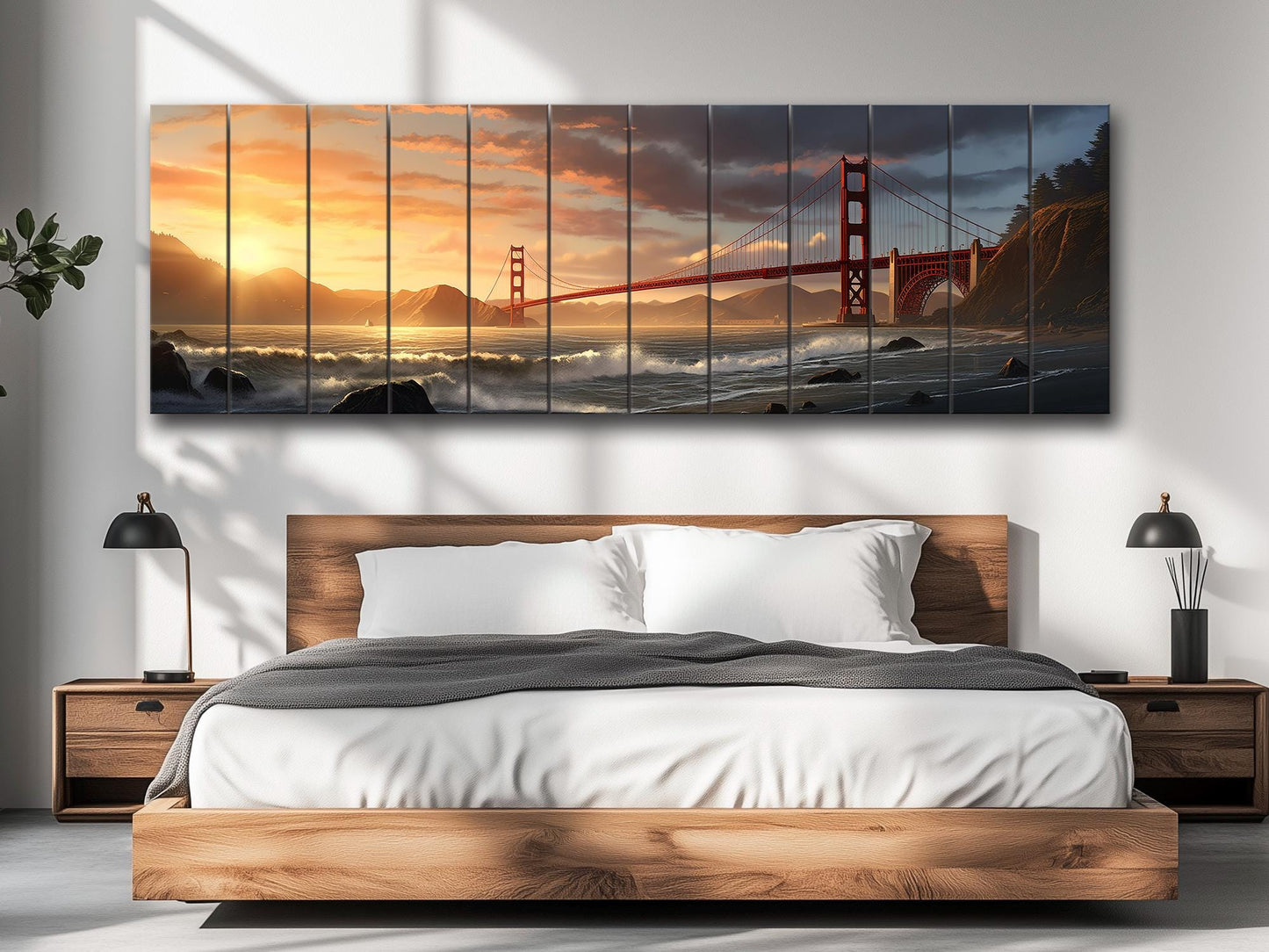 Golden Gate Bridge Wood Art – Rustic San Francisco Wall Decor | UV Printed Wood Panel