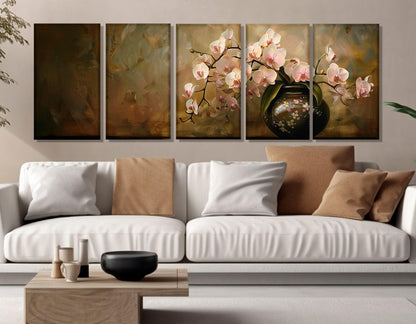 Abstract Orchids Canvas Print - Large Floral Wall Art | Ready to Hang Gallery Wrapped Canvas