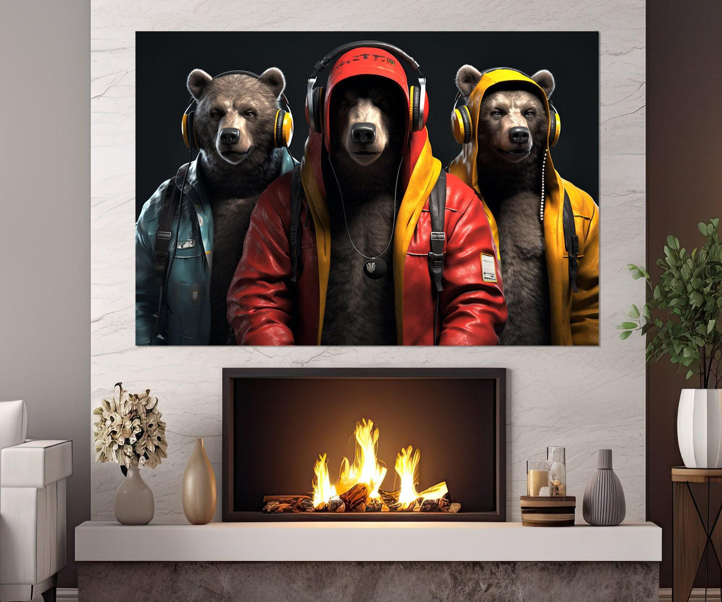 Bears Canvas Print - Cool Bear Artwork on Cotton Canvas | Ready to Hang Framed Art