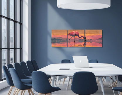 Flamingo Canvas Wall Art, Romantic Wall Decor, Framed and Ready to Hang