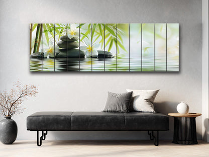 Bamboo Spa Wall Art – Natural Wood Decor | Calming Zen Wall Hanging Print