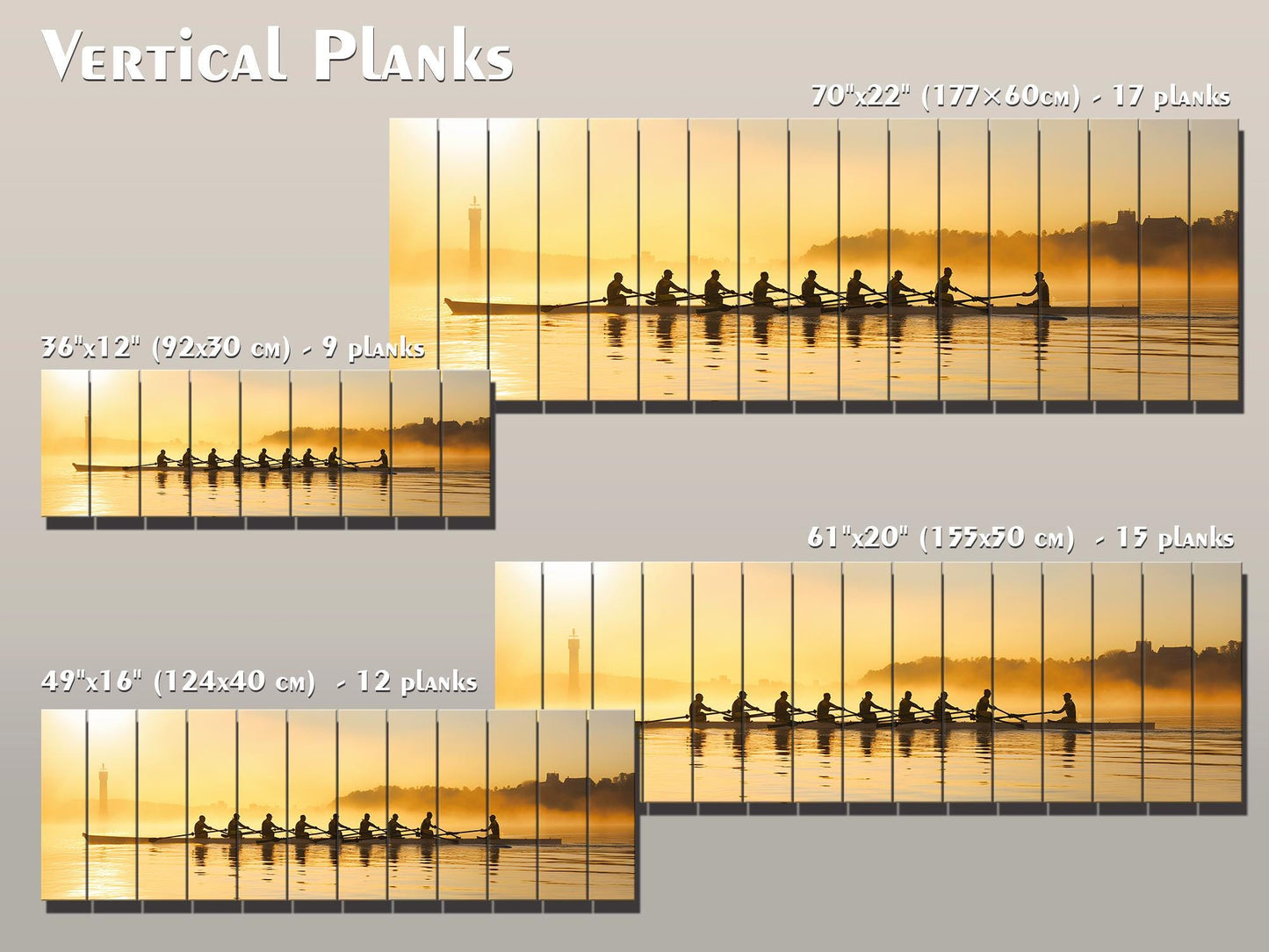 Rowing Wood Wall Art – Natural Wood Print Boating Art | Unique Rower Gift