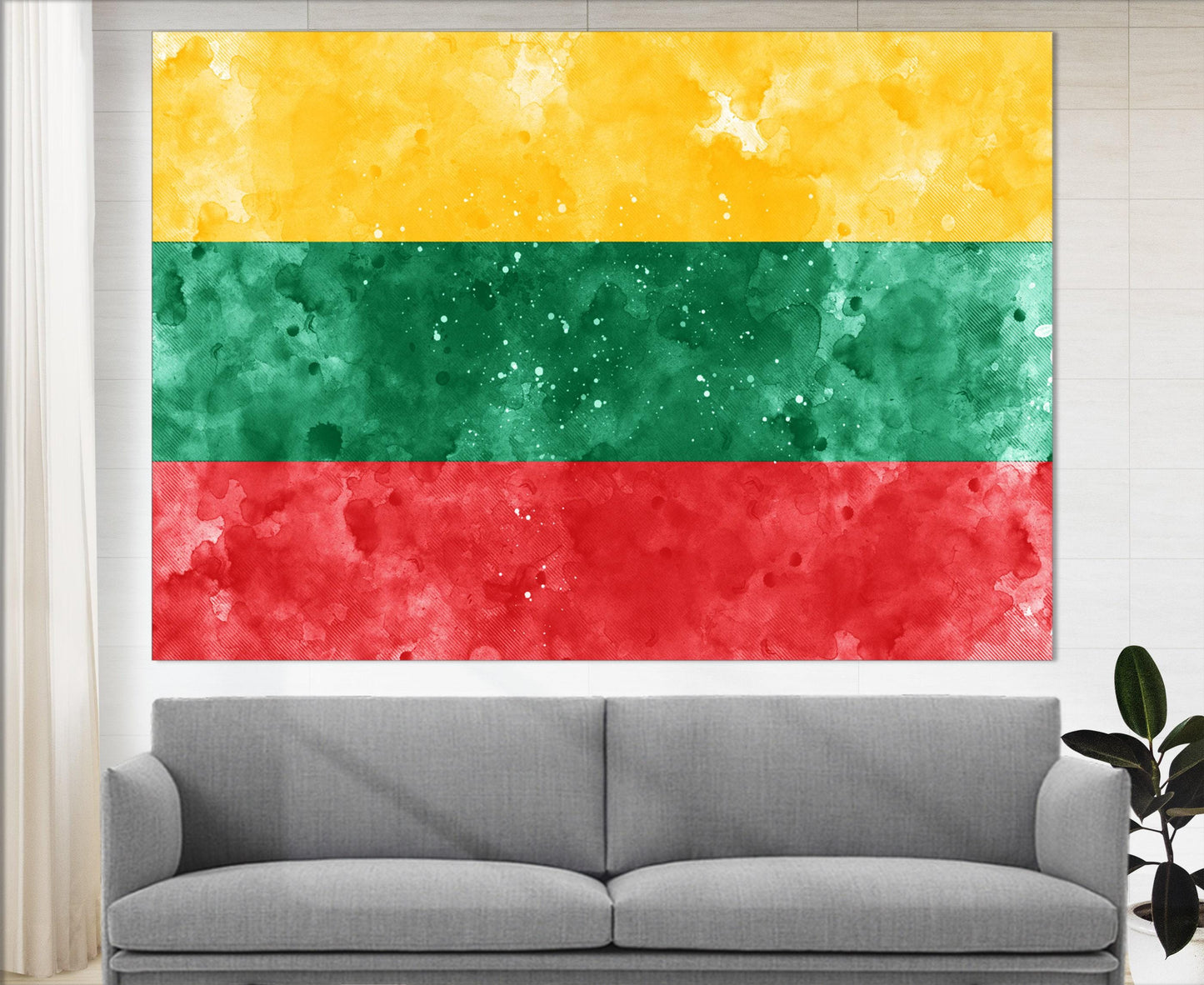 Lithuania Flag Canvas - Framed Lithuania Print | Ready to Hang Cotton Canvas Wall Art