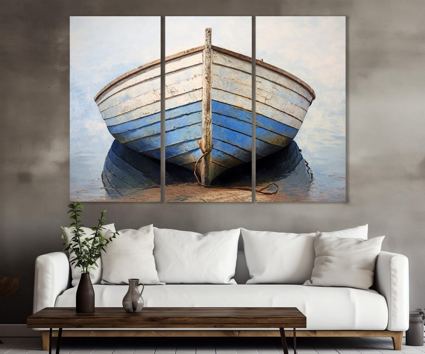Old Fishing Boat Canvas – Vintage Boat Print | Framed Canvas Print Ready to Hang
