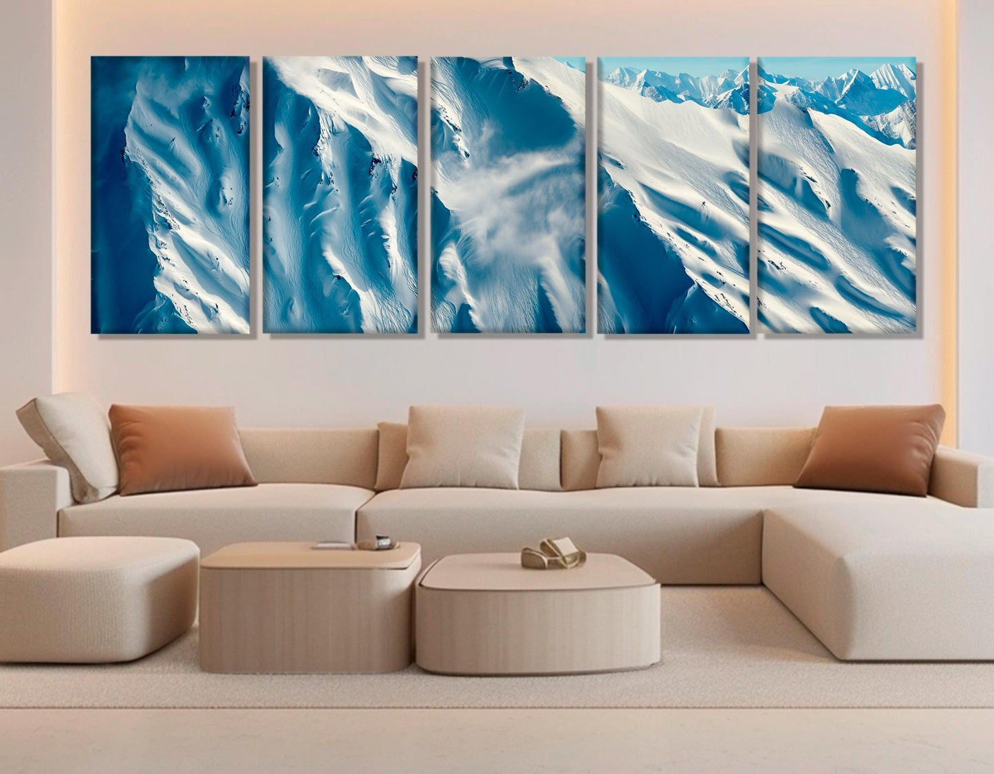 Mountain Canvas Print – Abstract Winter Wall Art | Framed Cotton Canvas, Ready to Hang