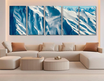 Mountain Canvas Print – Abstract Winter Wall Art | Framed Cotton Canvas, Ready to Hang