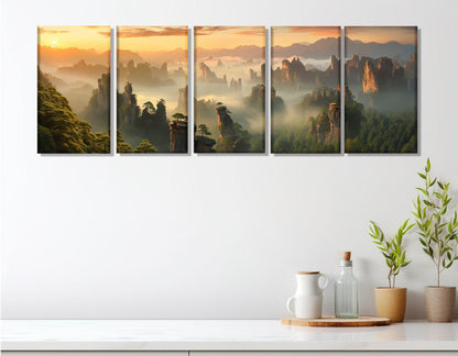 Zhangjiajie Canvas Print – Framed Forest Painting | China Wall Art, Ready to Hang