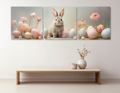 Easter Bunny Canvas Print – Cute Rabbit Wall Art | Nursery Canvas Decor, Framed Ready to Hang