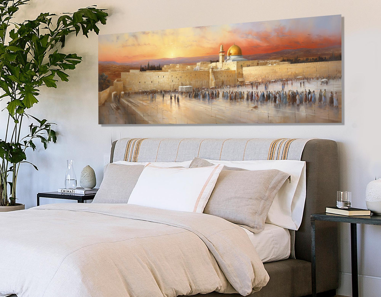 Western Wall Canvas – Ancient Jerusalem Painting | Framed & Ready to Hang Artwork