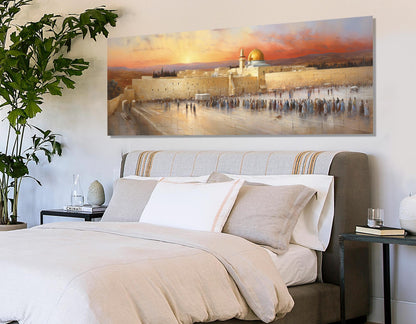 Western Wall Canvas – Ancient Jerusalem Painting | Framed & Ready to Hang Artwork