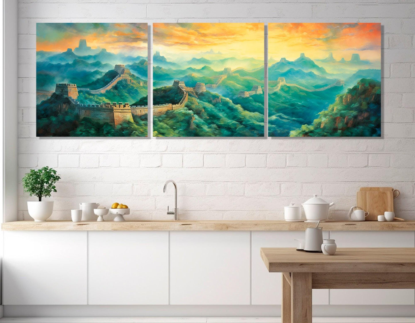 Great Wall of China Canvas - Framed Canvas Print | Ready to Hang Asian Wall Decor