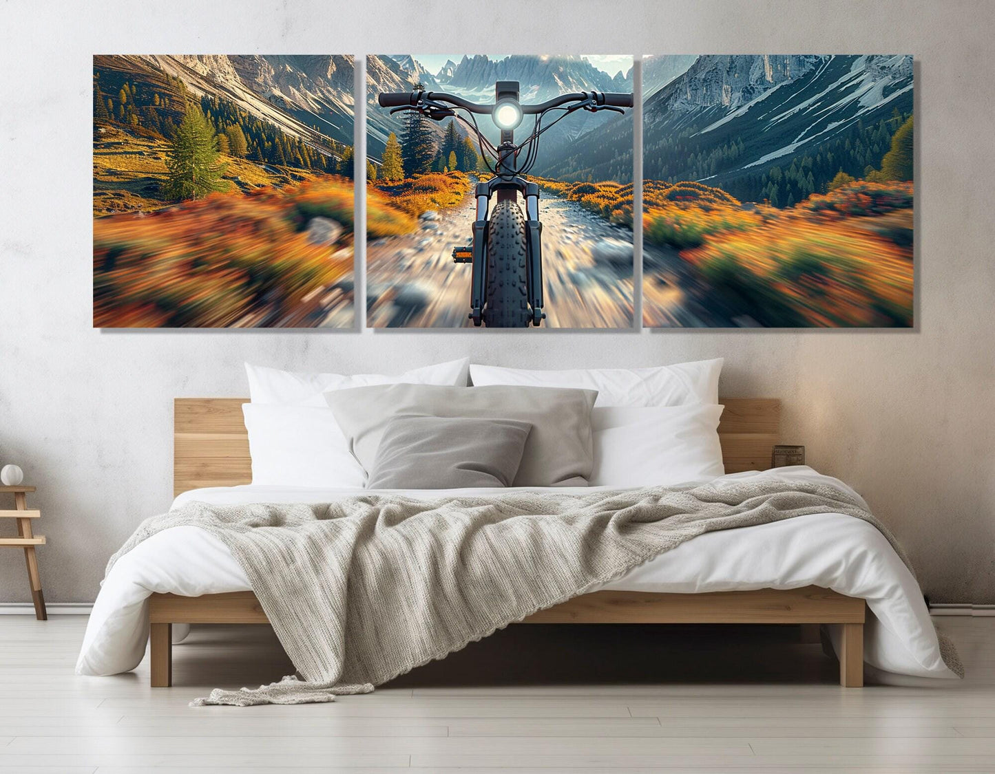Downhill Bike Wall Art – Mountain Bike Print | Framed Canvas Art, Ready to Hang