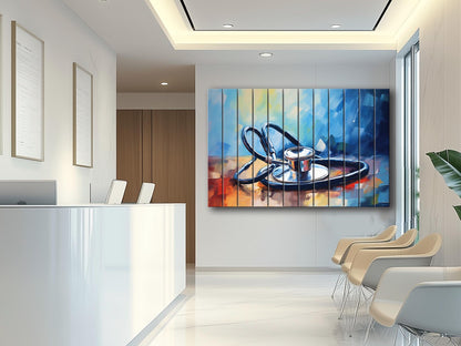 Stethoscope Wall Art – Wooden Medical Decor | Modern Hospital Wall Decoration