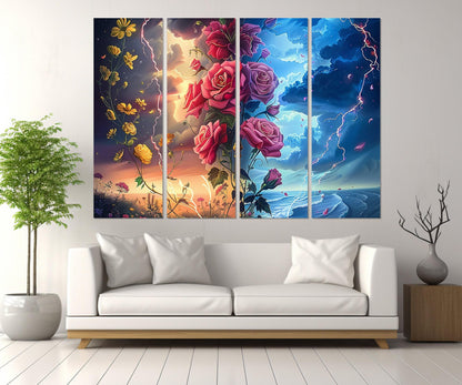 Abstract Rose Canvas Print – Floral Wall Art | Framed Gallery Wrapped Cotton Canvas