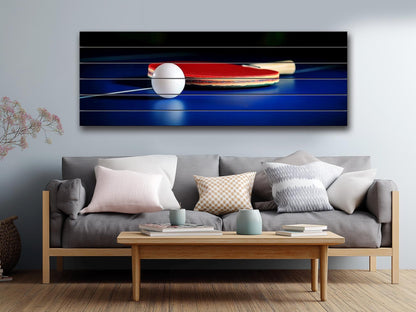 Table Tennis Wall Art – Natural Wood Print with Unique Wood Grain & UV Colors
