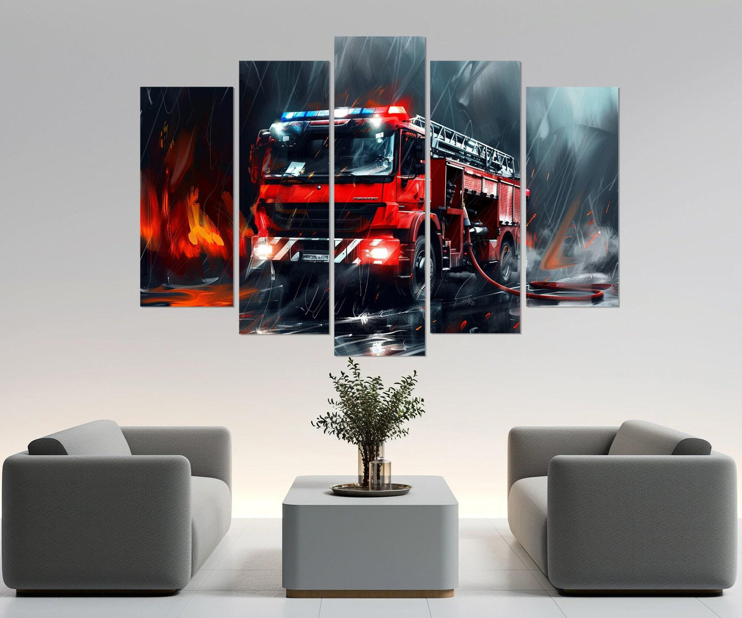 Fire Truck Canvas Print – Framed Fire Truck Art | Ready to Hang Gallery Wrapped Canvas