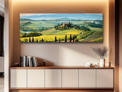 Rustic Wood Wall Art – Scenic Tuscany Landscape Art on UV Printed Wood