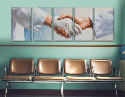 Doctors Handshake Canvas – Medical Canvas Art | Hospital Wall Decor, Ready to Hang