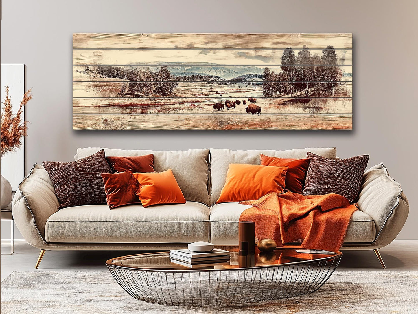Yellowstone Wood Print – Rustic Wall Decor on Natural Wood Art Panel