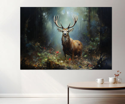 Deer Forest Canvas Print – Wildlife Wall Art | Framed Cotton Canvas Ready to Hang