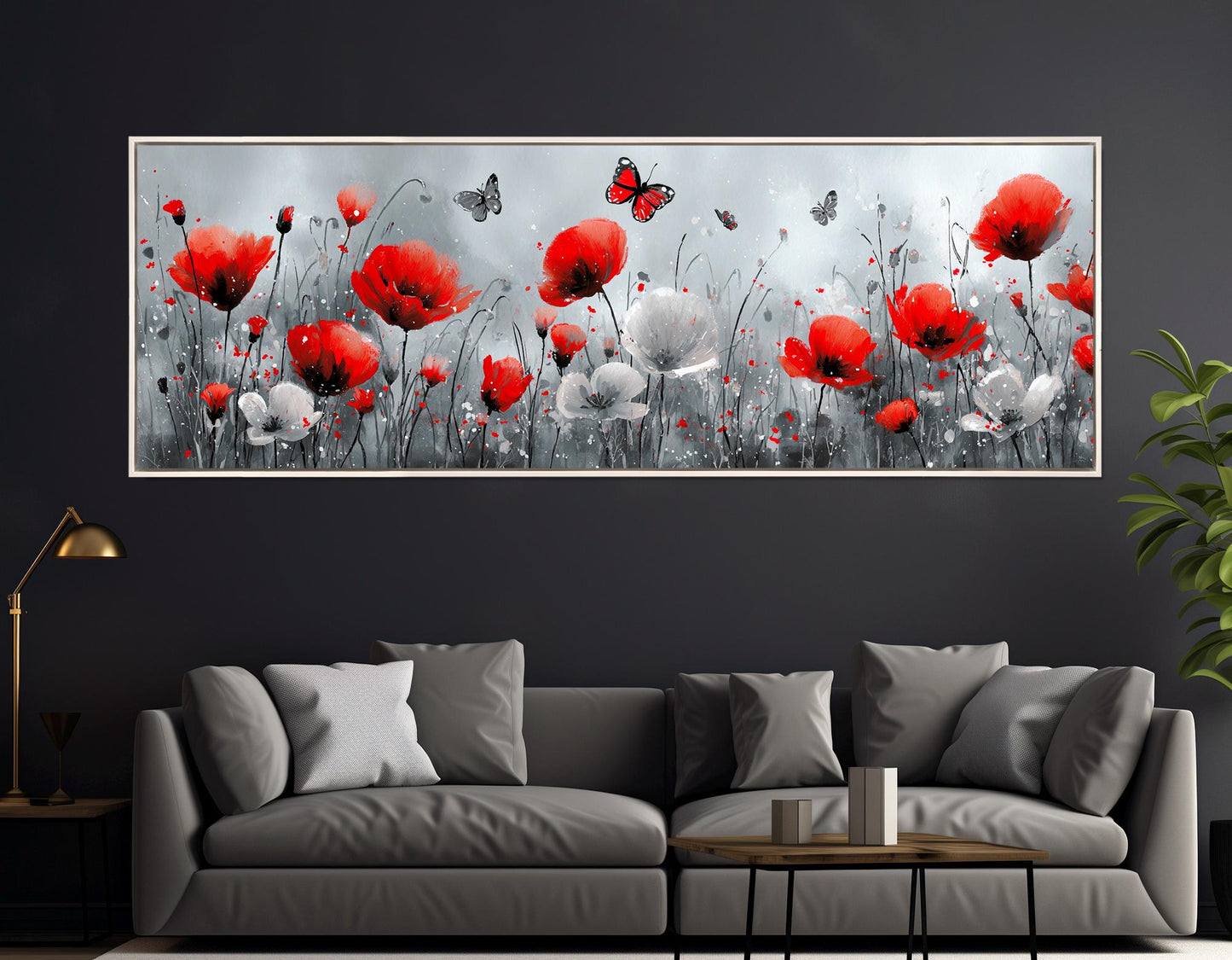 Poppy Field Canvas – Dreamy Watercolor Floral Wall Art | Framed & Ready to Hang