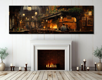 Irish Pub Canvas Print – Vintage Pub Poster on Cotton Gallery Wrapped Canvas Art