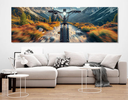 Downhill Bike Wall Art – Mountain Bike Print | Framed Canvas Art, Ready to Hang