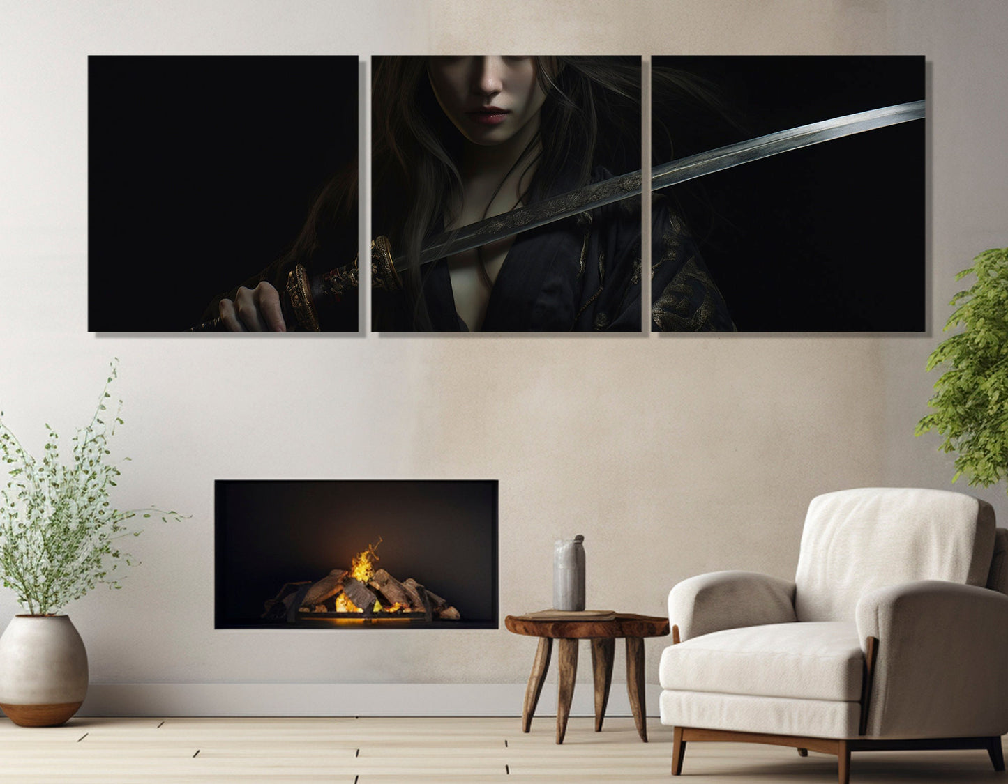 Samurai Woman Canvas Print - Japanese Wall Art | Framed & Ready to Hang