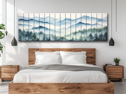 Misty Forest  Print On Natural Wood - Nature Wall Art