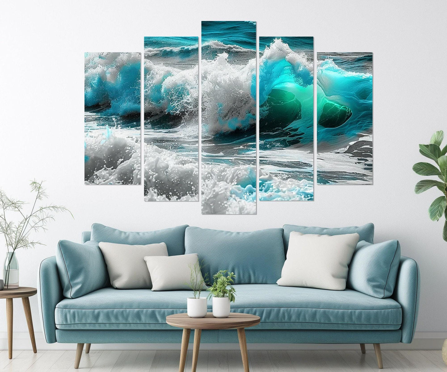 Ocean Wall Art – Turquoise Ocean Canvas Print | Framed & Ready to Hang