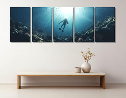 Diving Canvas Print – Large Underwater Wall Art | Ready To Hang Gallery Wrapped Canvas